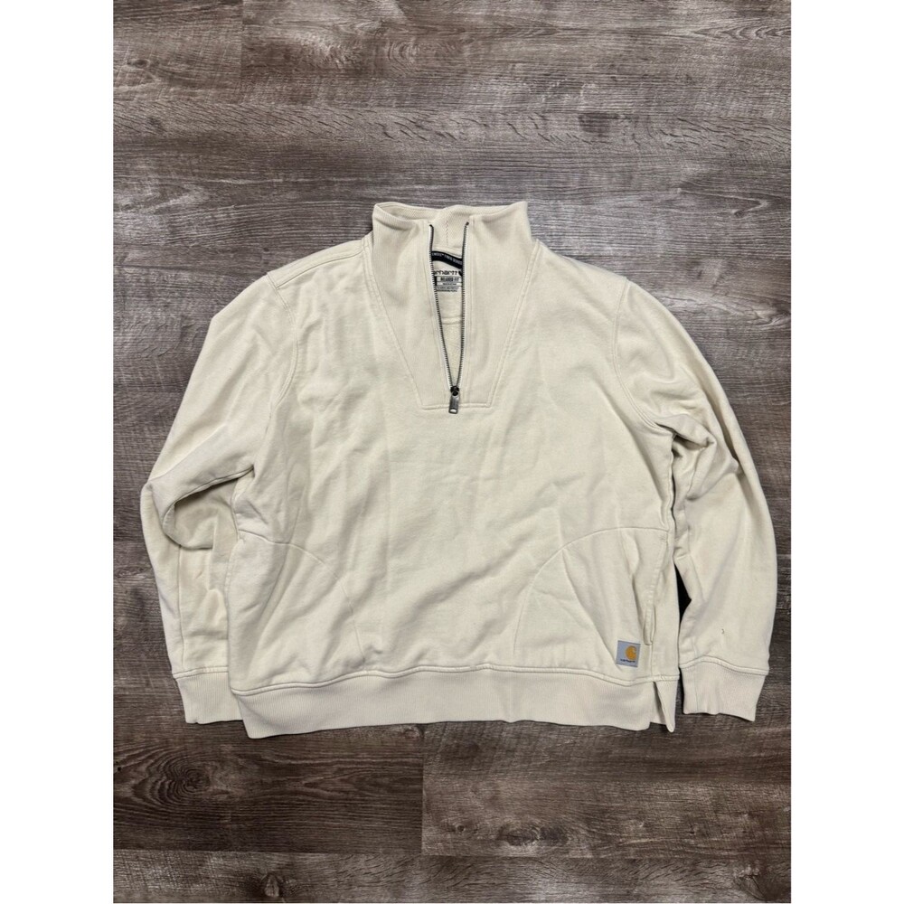 Carhartt Relaxed-Fit Midweight Quarter-Zip Mock-Neck Sweatshirt Size Large